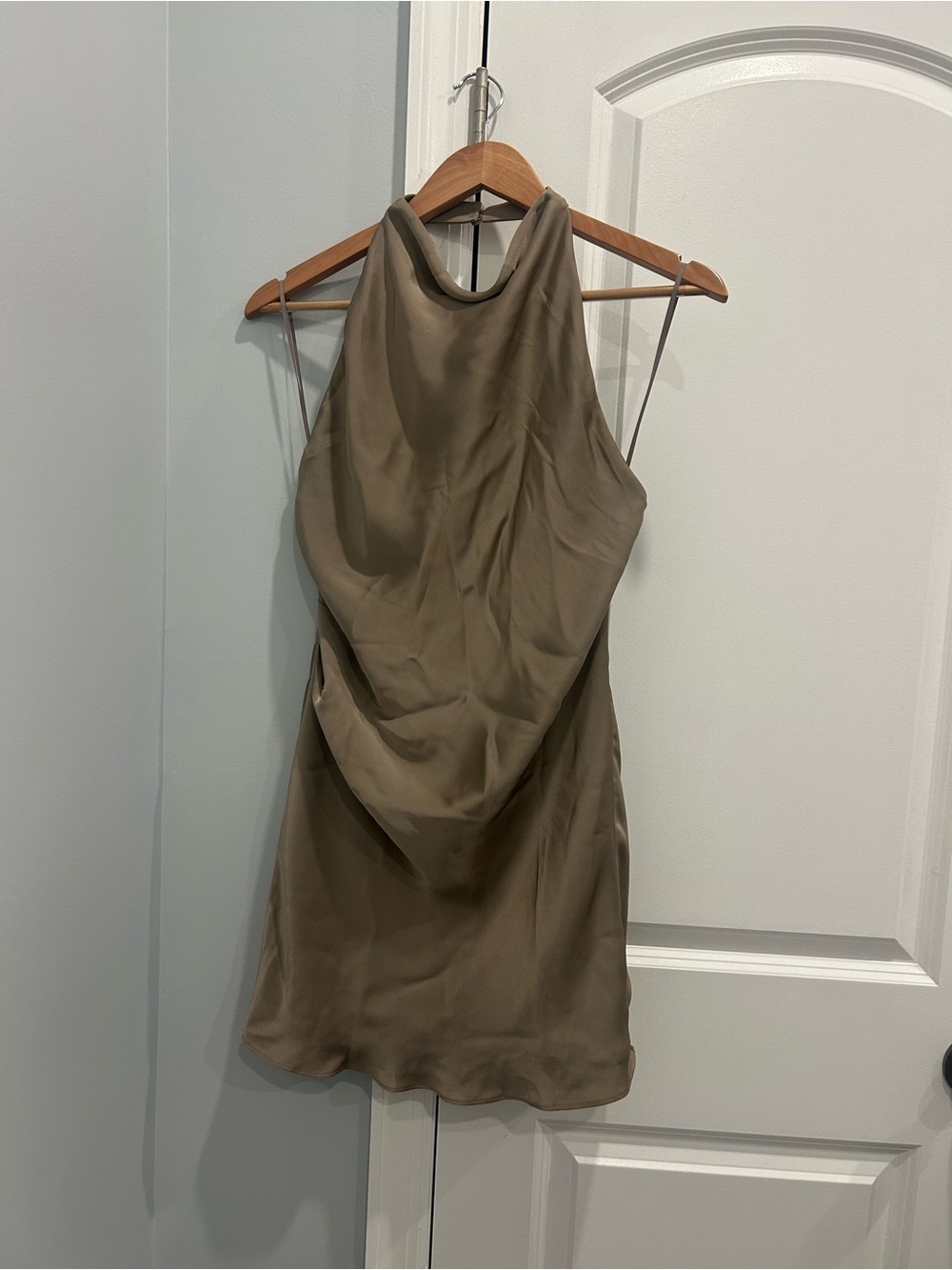 Aritzia Ten Satin Halter Mini Dress